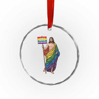 Christian LGBTQ Support Crystal Glass Ornament Jesus Loves Everyone