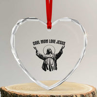 Christian Mom Faith Heart Crystal Glass Ornament Cool Mom Love Jesus - Wonder Print Shop