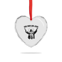 Christian Mom Faith Heart Crystal Glass Ornament Cool Mom Love Jesus - Wonder Print Shop