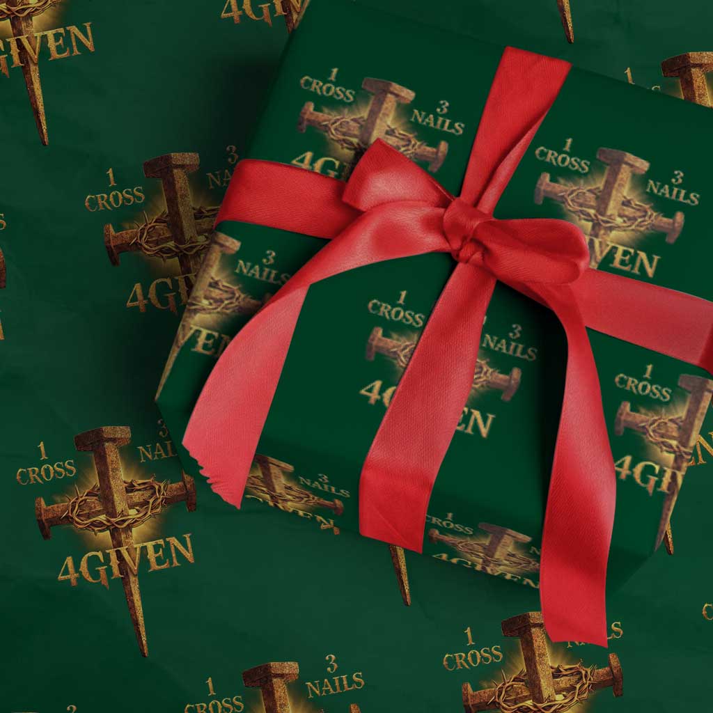 Christian One Cross Three Nails Four Given Wrapping Paper Roll Jesus God