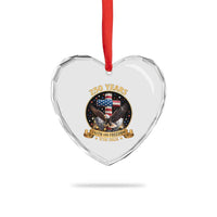 Christian Patriotic Eagle Cross Heart Crystal Glass Ornament 250 Years Faith And Freedom USA Gift