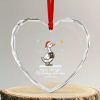 Christian Silly Goose Heart Crystal Glass Ornament Sorry I Am Late His Timing Not Mine - Wonder Print Shop