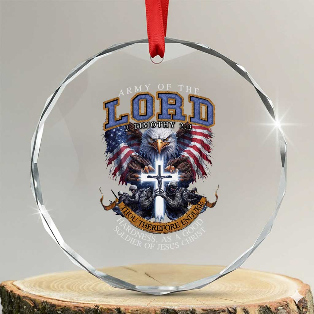 Christian Soldier Crystal Glass Ornament Army Of The Lord Thou Therefore Endure Hardness As A Good Soldier - Wonder Print Shop