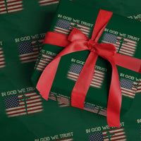 Christian USA Flag Wrapping Paper Roll American Christ Faith Cross Patriotic In God We Trust