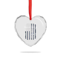 Christian Wrestling Heart Crystal Glass Ornament Wrestler Faith Strength US USA Flag Christ Cross