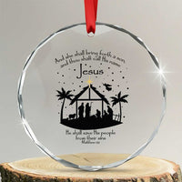 Christian Xmas Crystal Glass Ornament And She Shall Bring Forth A Son And Thou Shalt Call His Name Jesus TS11