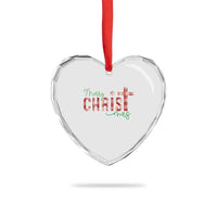 Christian Xmas Heart Crystal Glass Ornament Merry Xmas Cross Faith - Wonder Print Shop