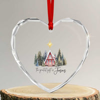 Christian Xmas Heart Crystal Glass Ornament The Greatest Gift Is Jesus Star Of Bethlehem - Wonder Print Shop