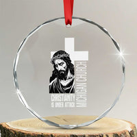 Christianity Is Under Attack Crystal Glass Ornament Jesus Stand for Faith Michigan Church TS02