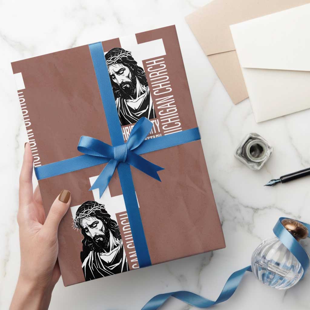 Christianity Is Under Attack Wrapping Paper Roll Jesus Stand for Faith Michigan Church - Wonder Print Shop