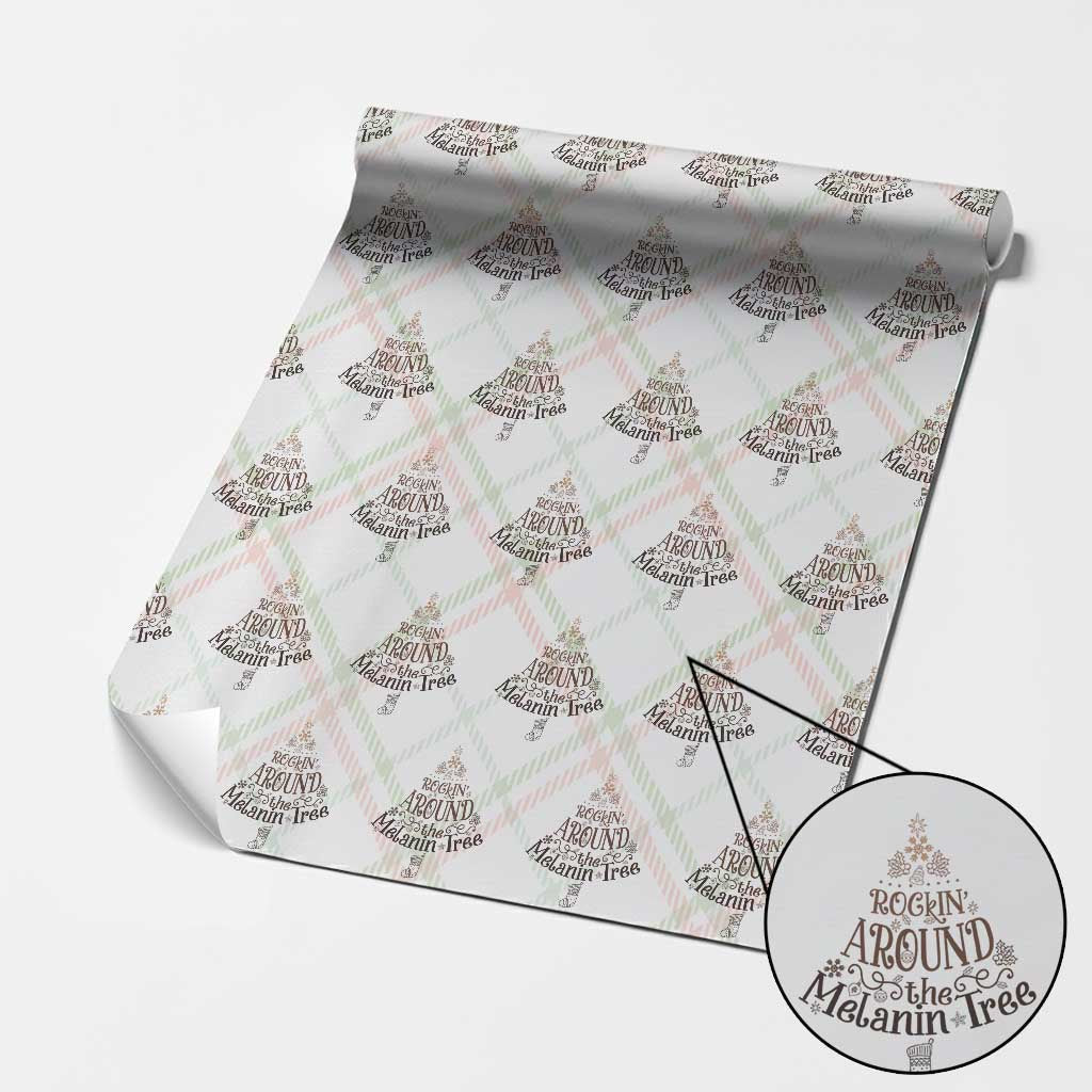 Christmas African American Wrapping Paper Roll Rockin' Around The Melanin Tree Xmas - Wonder Print Shop