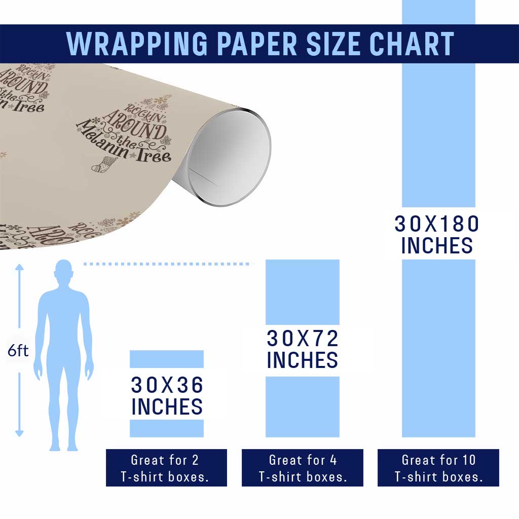 Christmas African American Wrapping Paper Roll Rockin' Around The Melanin Tree Xmas - Wonder Print Shop