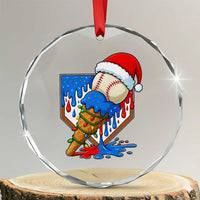 Christmas Baseball Ice Cream Drip Crystal Glass Ornament Santa Sports Player Xmas Light Boys Baseball Bat - Wonder Print Shop