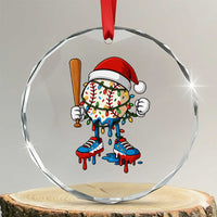 Christmas Baseball Ice Cream Drip Crystal Glass Ornament Santa Sports Xmas Baseball Player - Wonder Print Shop