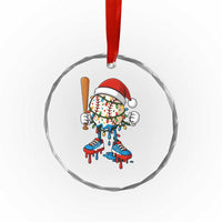 Christmas Baseball Ice Cream Drip Crystal Glass Ornament Santa Sports Xmas Baseball Player - Wonder Print Shop