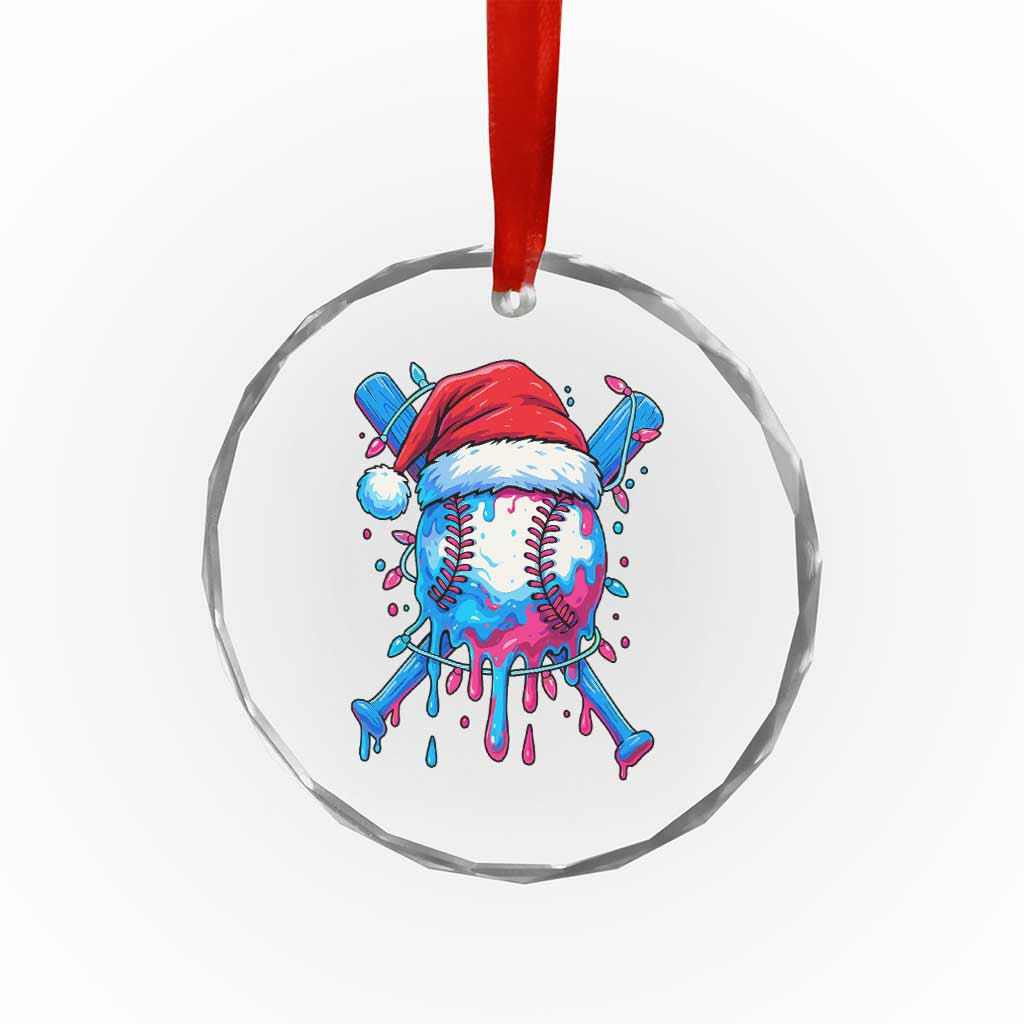 Christmas Baseball Ice Cream Drip Crystal Glass Ornament Santa Sports Xmas Light Boys Sprinkles Baseball Bat - undefined