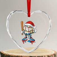 Christmas Baseball Ice Cream Drip Heart Crystal Glass Ornament Santa Sports Xmas Baseball Player - Wonder Print Shop