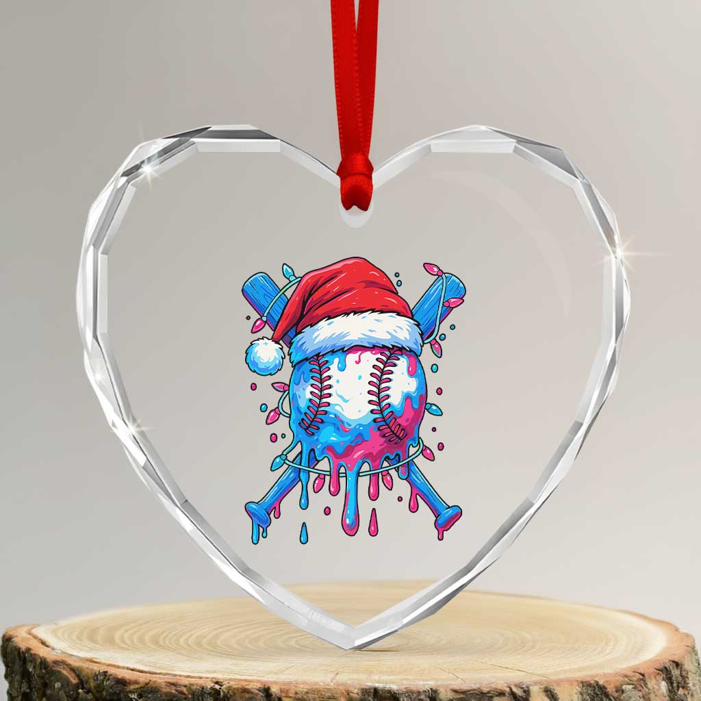 Christmas Baseball Ice Cream Drip Heart Crystal Glass Ornament Santa Sports Xmas Light Boys Sprinkles Baseball Bat - Wonder Print Shop