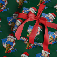 Christmas Baseball Ice Cream Drip Wrapping Paper Roll Santa Sports Player Xmas Light Boys Baseball Bat - Wonder Print Shop