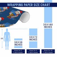 Christmas Baseball Ice Cream Drip Wrapping Paper Roll Santa Sports Player Xmas Light Boys Baseball Bat - Wonder Print Shop