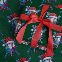 Christmas Baseball Ice Cream Drip Wrapping Paper Roll Santa Sports Xmas Light Boys Sprinkles Baseball Bat - undefined