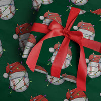 Christmas Baseball Wrapping Paper Roll Santa Hat Sports Men Boys Xmas Pajamas - Wonder Print Shop