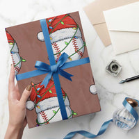 Christmas Baseball Wrapping Paper Roll Santa Hat Sports Men Boys Xmas Pajamas - Wonder Print Shop