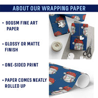 Christmas Baseball Wrapping Paper Roll Santa Hat Sports Men Boys Xmas Pajamas - Wonder Print Shop