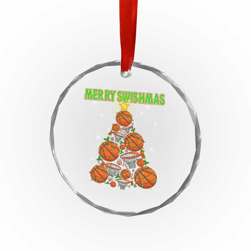 Christmas Basketball Merry Swishmas Crystal Glass Ornament Basketball Xmas Tree - Wonder Print Shop