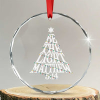 Christmas Be The Light Crystal Glass Ornament Christian Xmas Bible Verse - Wonder Print Shop