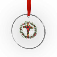 Christmas Be The Light Crystal Glass Ornament Christian Xmas Holiday Wreath Cross - Wonder Print Shop
