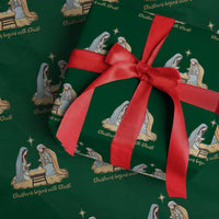Christmas Begins With Christ Wrapping Paper Roll Christian Christmas Nativity Scene - Wonder Print Shop
