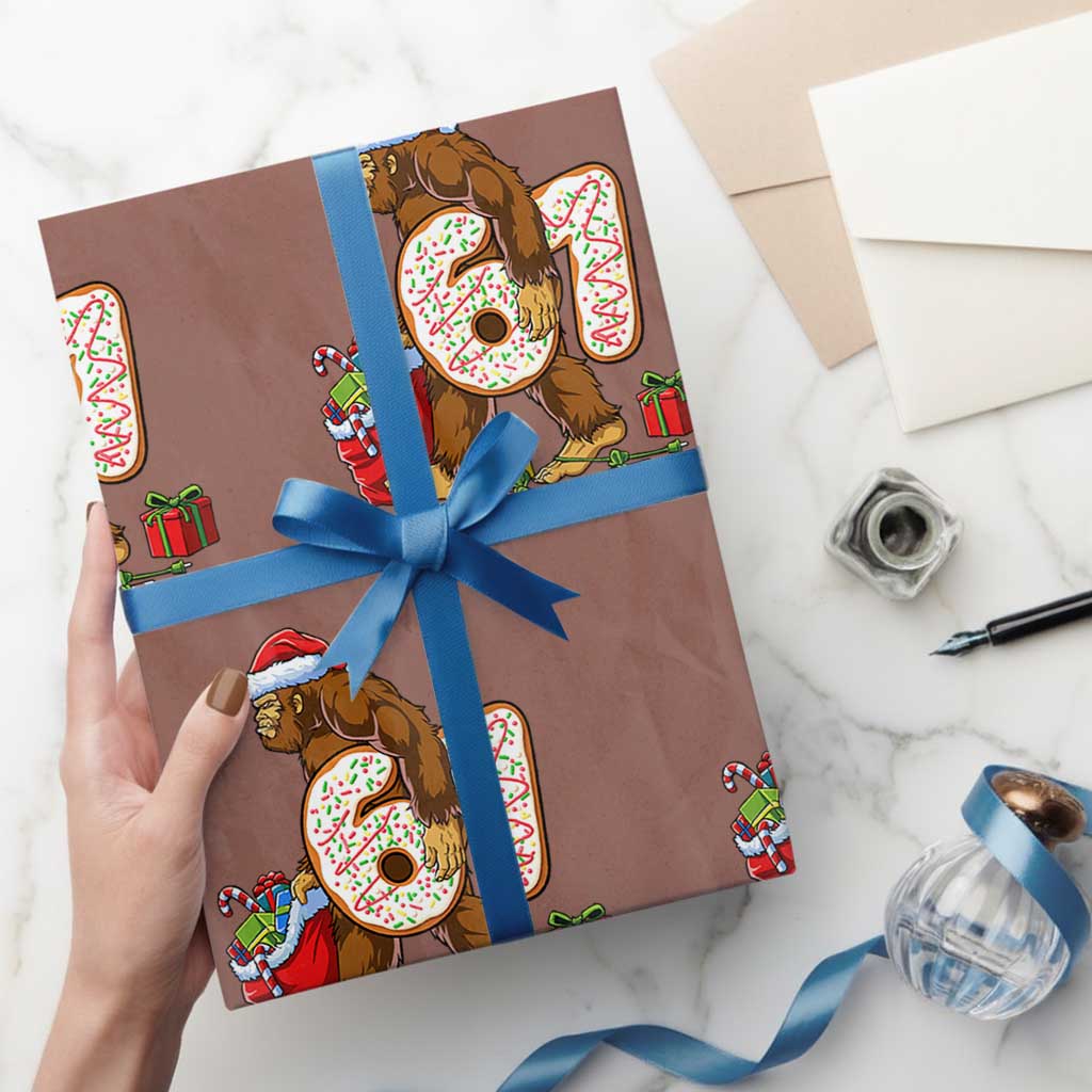 Christmas Bigfoot 67 Meme Wrapping Paper Roll Funny Six Seven Gen Alpha Slang Sasquatch - Wonder Print Shop
