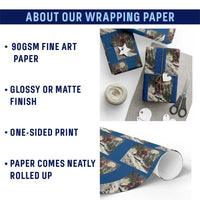 Christmas Bigfoot Skiing Wrapping Paper Roll Funny Santa Sasquatch Snowboard Ski Lover Skier - Wonder Print Shop