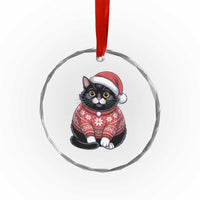 Christmas Black Cat Crystal Glass Ornament Catmas Gift For New Year - Wonder Print Shop