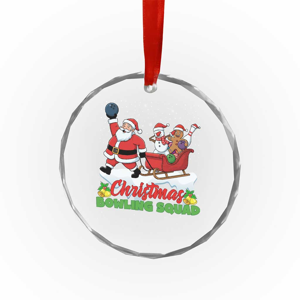 Christmas Bowling Squad Crystal Glass Ornament Funny Holiday Bowler - Wonder Print Shop