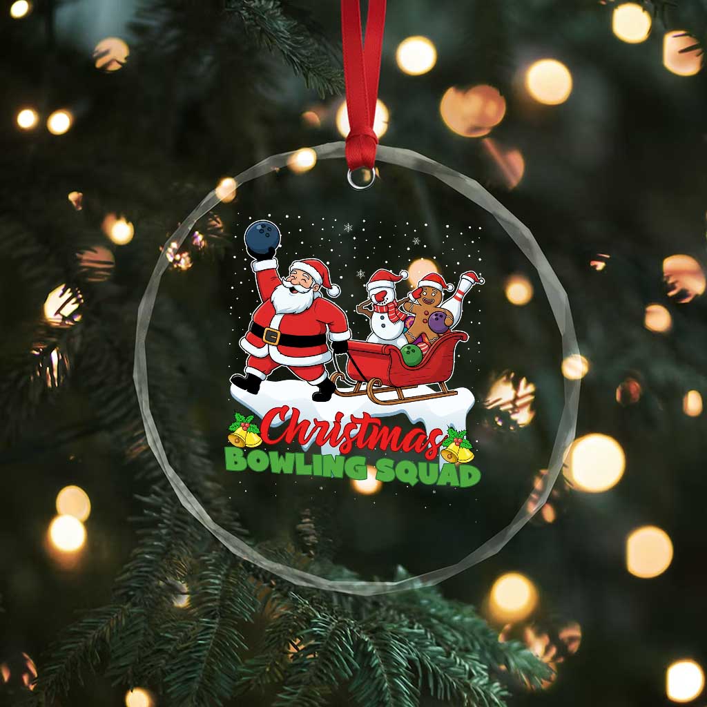 Christmas Bowling Squad Crystal Glass Ornament Funny Holiday Bowler - Wonder Print Shop