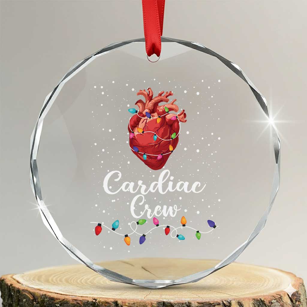 Christmas Cardiac Nurse Crystal Glass Ornament Cardiac Crew Anatomical Anatomy Xmas Heart With Lights - Wonder Print Shop