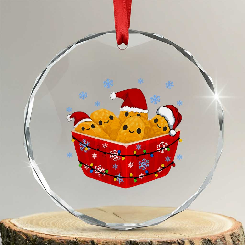 Christmas Chicken Nuggets Crystal Glass Ornament Funny Food Lover Gift - Wonder Print Shop