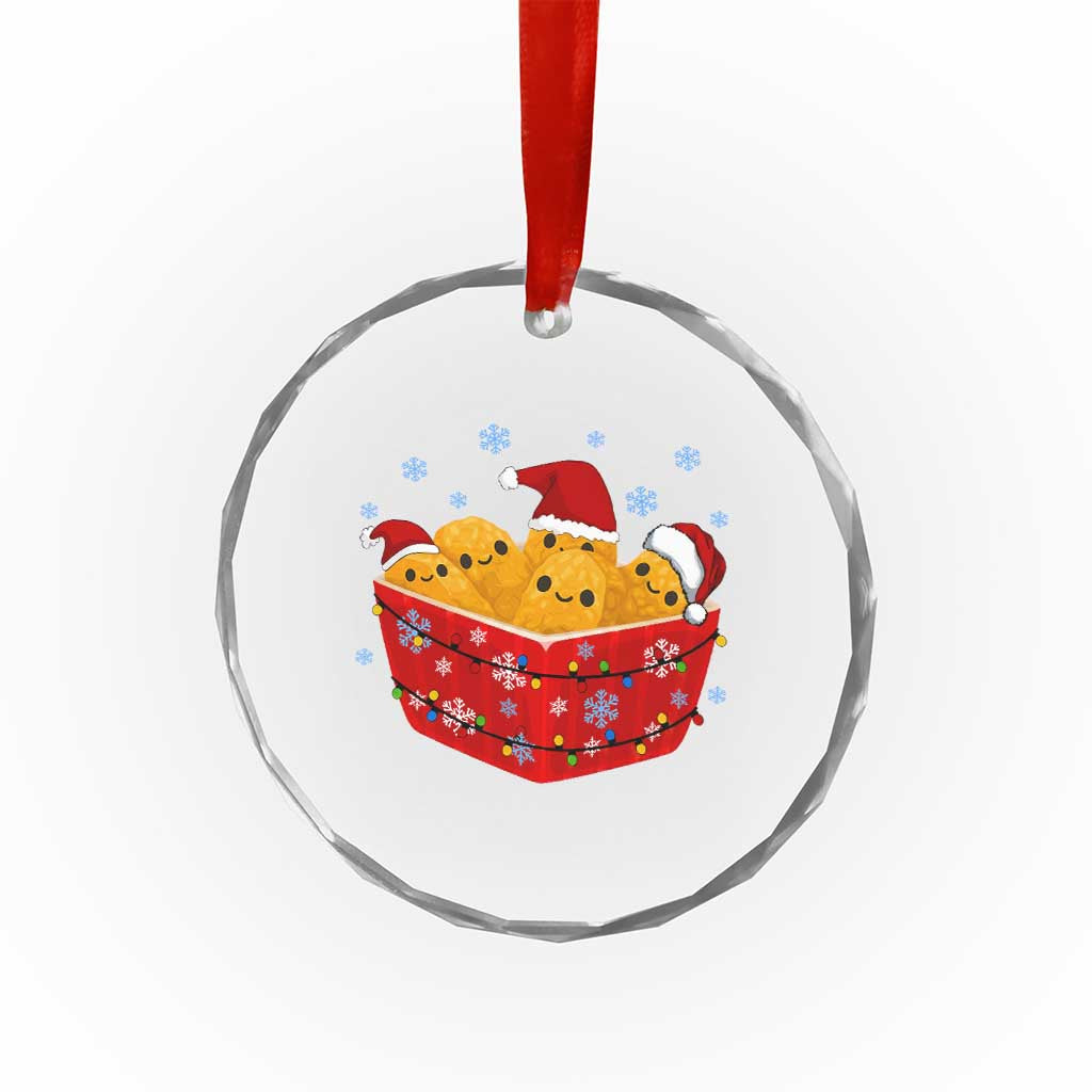 Christmas Chicken Nuggets Crystal Glass Ornament Funny Food Lover Gift - Wonder Print Shop