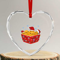 Christmas Chicken Nuggets Heart Crystal Glass Ornament Funny Food Lover Gift - Wonder Print Shop
