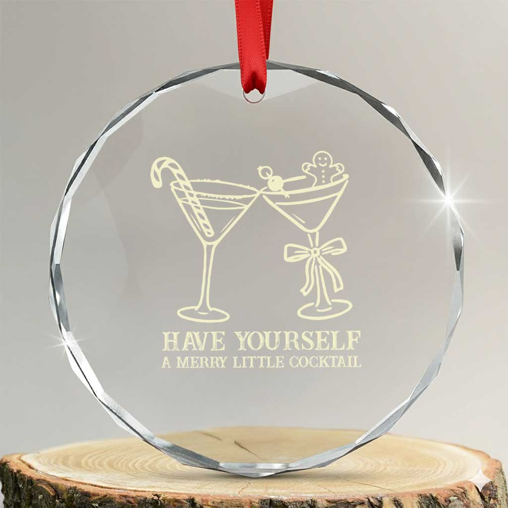 Christmas Cocktail Crystal Glass Ornament Merry Little Cocktail Espresso Martini - Wonder Print Shop