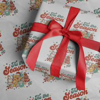 Christmas Cookies Wrapping Paper Roll Tis The Season Xmas Tree Cakes Gingerbread Man Retro Groovy