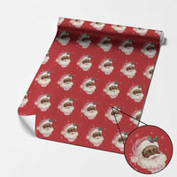 Christmas Coquette Pink Black Santa Bow Wrapping Paper Roll - Wonder Print Shop