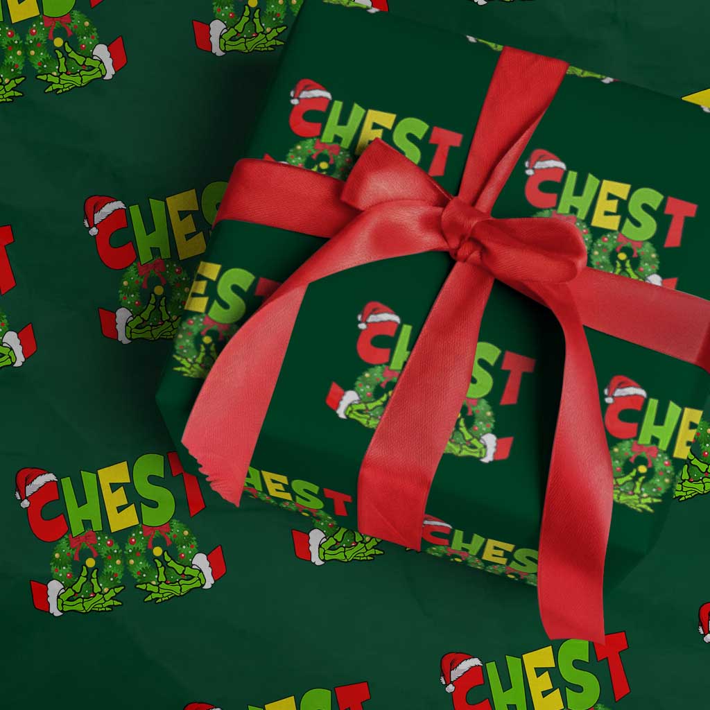 Christmas Couples Wrapping Paper Roll Chestnuts Xmas Matching Family Funny Chest Skeleton