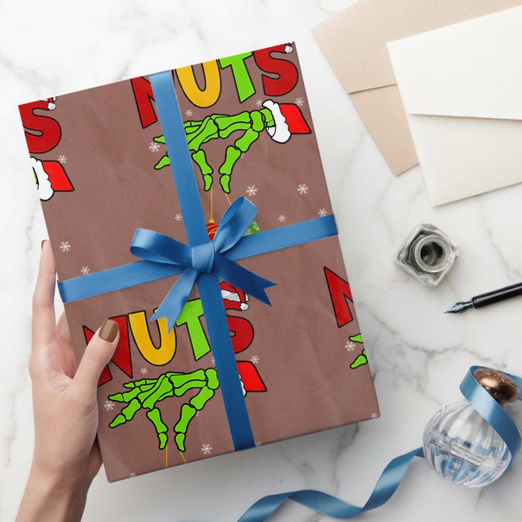 Christmas Couples Wrapping Paper Roll Chestnuts Xmas Matching Family Funny Nuts Skeleton