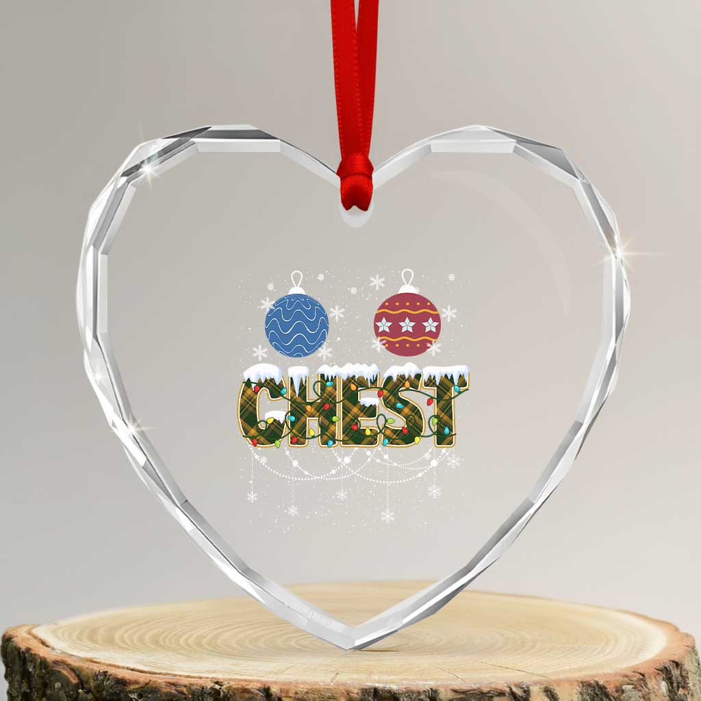 Christmas Couples Heart Crystal Glass Ornament Chestnuts Xmas Matching Family Funny Chest - Wonder Print Shop