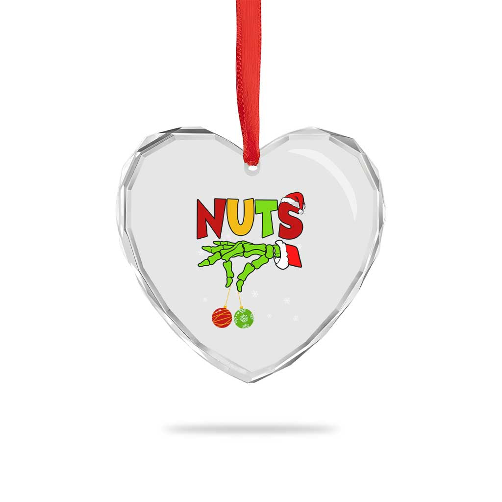 Christmas Couples Heart Crystal Glass Ornament Chestnuts Xmas Matching Family Funny Nuts Skeleton - Wonder Print Shop