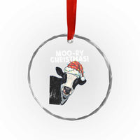 Christmas Cow Crystal Glass Ornament Funny Moo Ry Christmas Farmer Gift - Wonder Print Shop