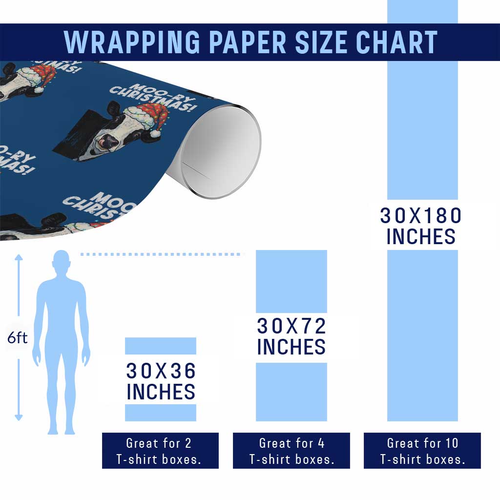 Christmas Cow Wrapping Paper Roll Funny Moo Ry Christmas Farmer Gift - Wonder Print Shop
